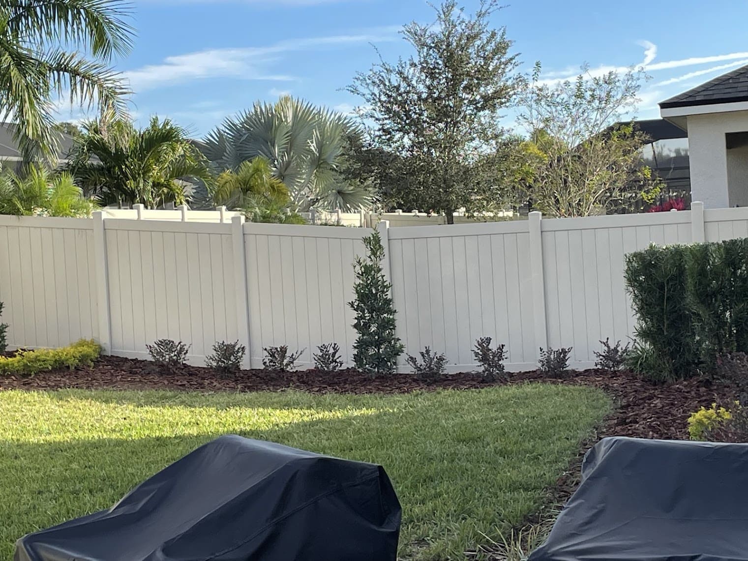 Maintained landscape bed and plants